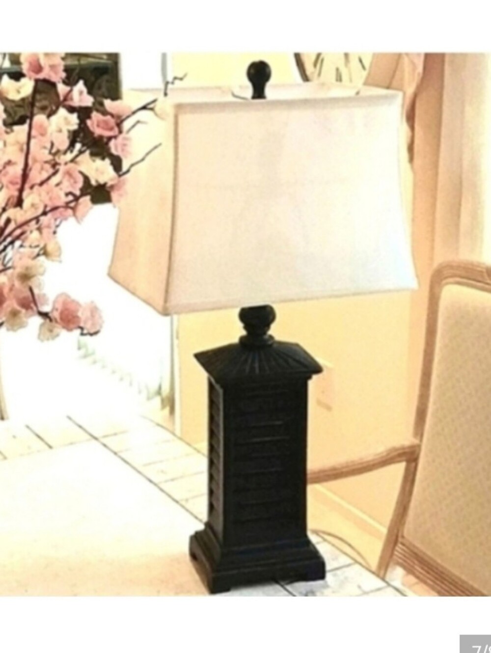 Shutter Lamp W/ Shade,,28" high,,Valeri Parhill/Qvc- Brand New.(black)